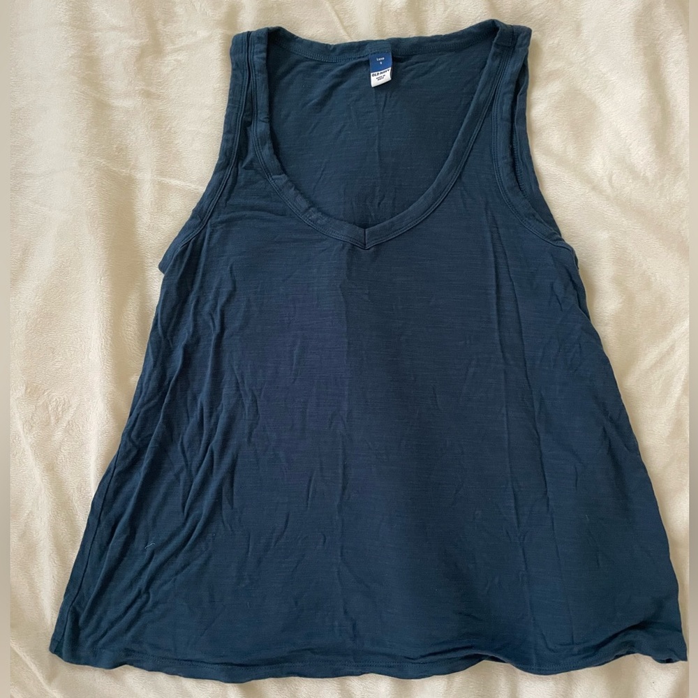 old navy blue luxe tank top small
